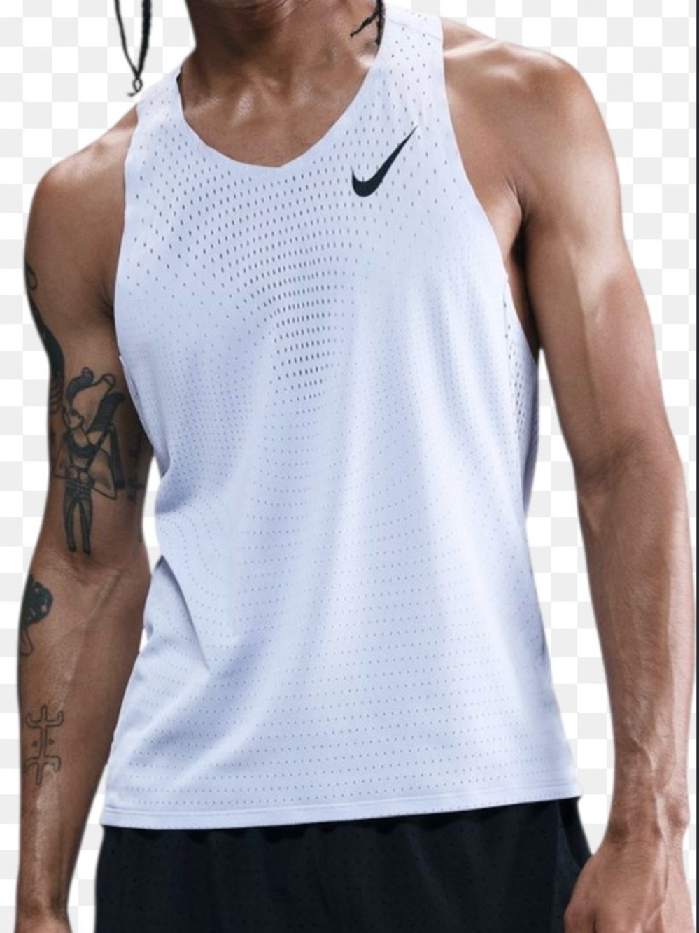 Men's Nike Dri-Fit ADV Aeroswift Running Singlet Ghost Gray FN4231-057 Size S